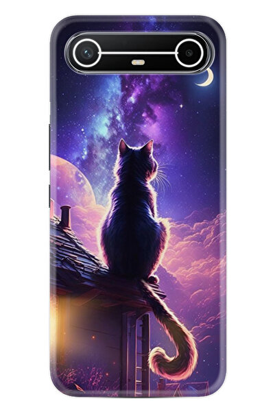 TECNO Spark Slim (KM9) Kılıf Boutique Baskılı Resimli Damdaki Kedi Pcode -091