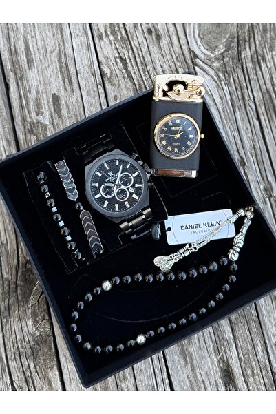 Daniel Klein Siyah Renk Fonksiyonlu Erkek Kol Saati Doğal Taş Tespih Ve Bilek...