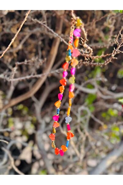 Generic Multicolor Shell Heart Necklace with Gold-Plated Hematite, Short Choker Style