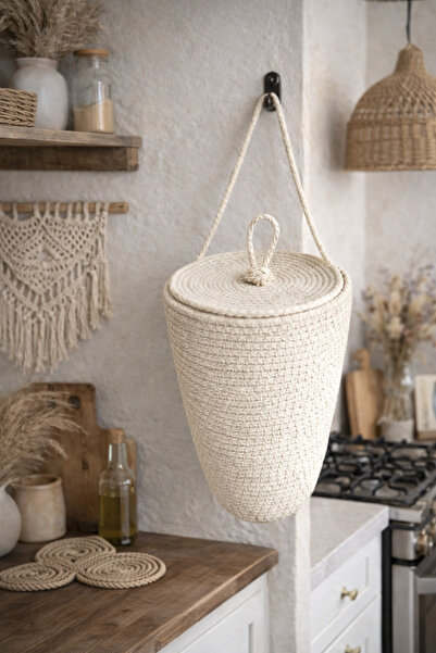 ÖRGÜM Off-white ColoreD BaG OrGanizer Basket - 30x20 Cm (the ProDuct in the D...