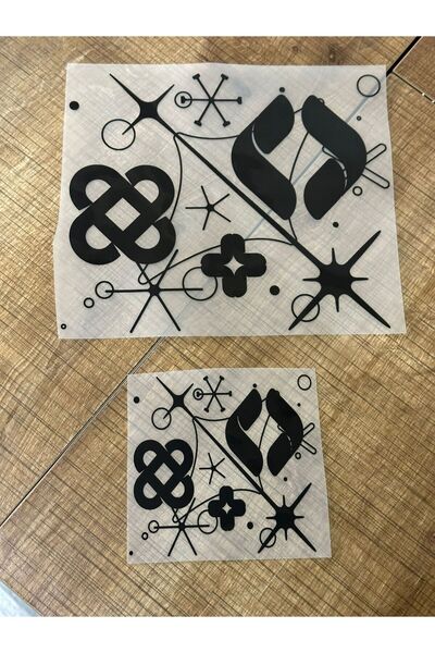Gönülden Tasarım 2 черни бродерии с мотиви за нанасяне с ютия 19X19-11X11