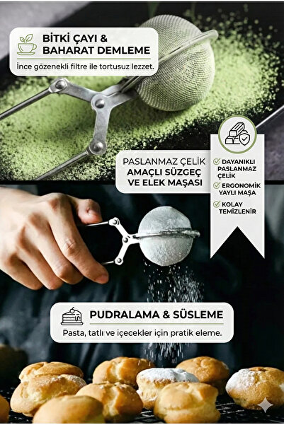 LOVYCO حلوى مسحوق الدقيق والكاكاو من الفولاذ المقاوم للصدأ - مصفاة تخمير عملي...