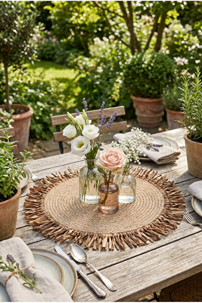 BOHO BALİ HOME Bohem Jüt Supla Rafya Püsküllü El Yapımı Amerikan Servis