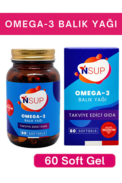 NSUP Omega 3 Balık Yağı 60 Soft Jel EPA DHA Kalp Beyin Göz Bağışıklık Enerji ...