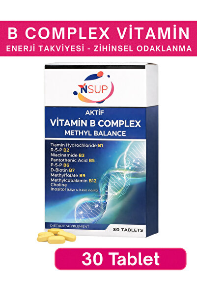 NSUP Vitamin B Complex Methyl Balance 30 Tablet Vitamin B1 + B2 + B3 + B5 + B7