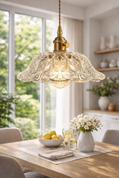 Luna Lighting Italiano Model Şeffaf Cam Klasik Sarkıt Tekli Avize