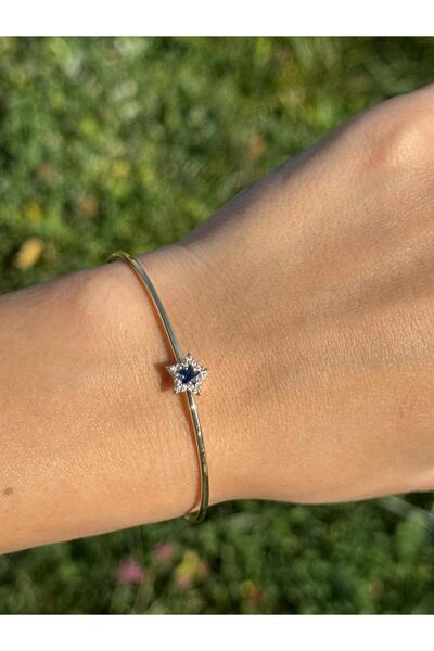 Luseda سوار ذهبي قابل للتعديل على شكل نجمة حجرية باللون الأزرق الداكن