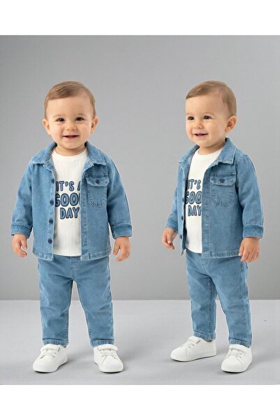 Necix's Good Day Tişört Detaylı Likralı Esnek Kot Takım