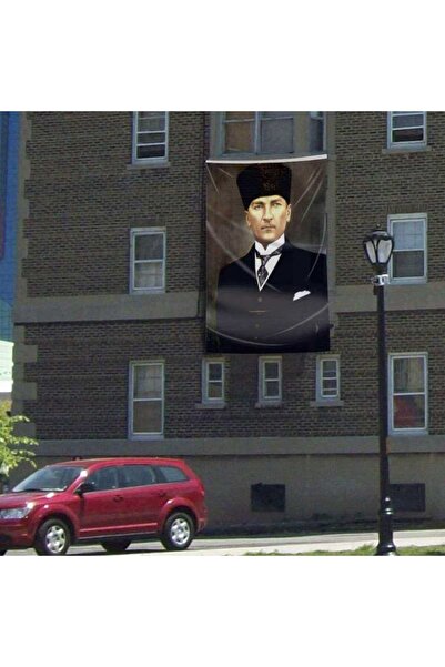 Genel Markalar Kalpaklı Gazi Mustafa Kemal Atatürk Poster Dış Cephe Bayrağı-3...