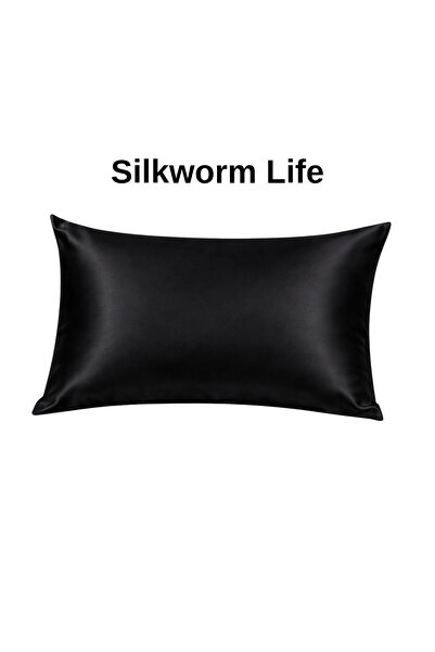 silkworm Life, Μαύρη Μαξιλαροθήκη 100% Μεταξωτό (50 cm -70 cm)