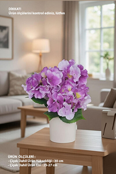 adresiburasi Beton Saksıda Yapay Ortanca Çiçeği 30 Cm.