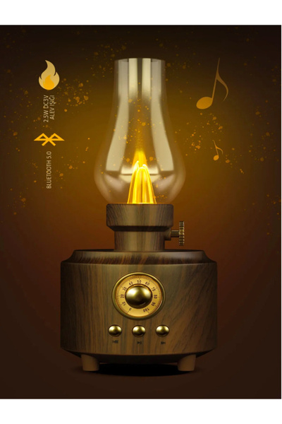 FİOPLUS Nostaljik Retro Gaz Lambası Taşınabilir Bluetooth Hoparlör Usb Fm Aux...
