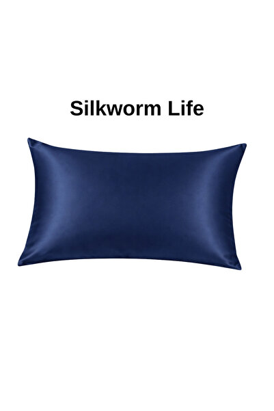 silkworm Siklworm Life، غطاء وسادة حريري 100% باللون الأزرق الداكن (50 * 70) ...