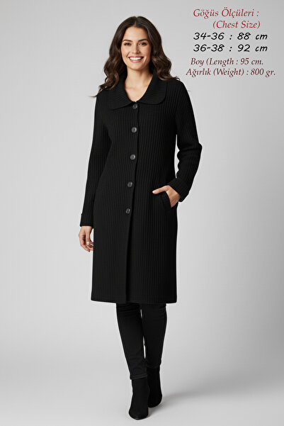 Laden Triko Kadın Fitilli Polo Yaka Çok Kalın Anne Çelik Örgü Kışlık Tüylenme...