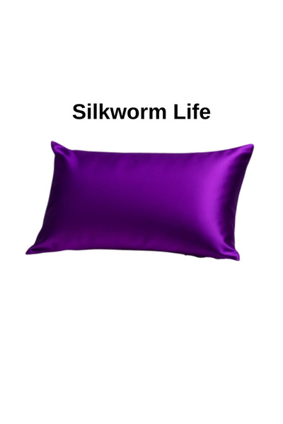 silkworm Siklworm Life, Violet Colored 100% Pure Silk Μαξιλαροθήκη (50*70) 1 ...