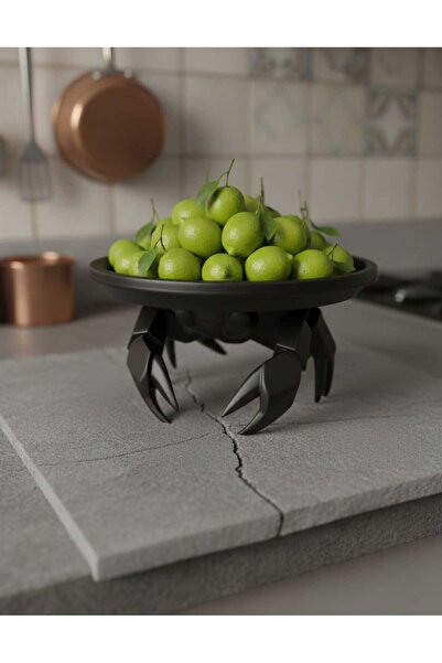 Dropcek eticaret Dekoratif Yengeç Figürü Siyah Pratik Ev Gereçleri Çok Amaçlı...