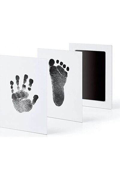 Kereminko Bebek مجموعة تذكارية لبصمة يد وقدم الطفل، غير سامة، بدون حبر، طقم ط...