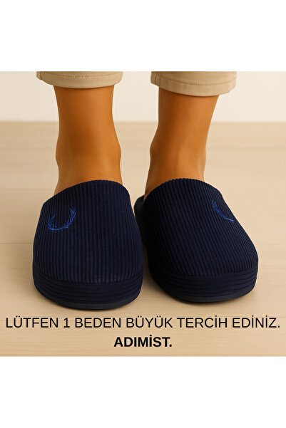 ADIMİST ERKEK Kışlık Tüylü Hafif Rahat Kaymaz Taban Ses Yapmayan Ev Terlik (D...