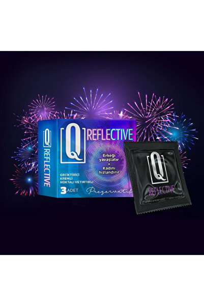 Vip Marketim VipMarketim Q Reflective 3'lü Geciktiricili ve Tırtıklı Prezervatif