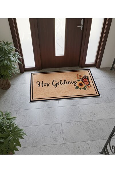 Arabamakss Welcome Written Non-Slip Floor Mat for Front Door 45X70 cm