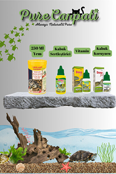 PureCanpati Su Kaplumbağası Carnivor Yem & Kabuk Bakım Seti (250 ml)