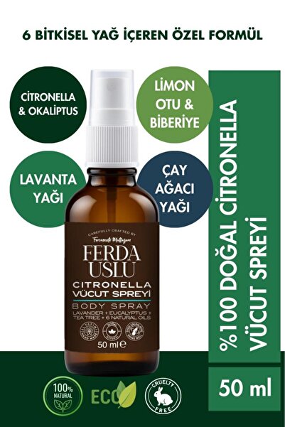 Fermente Mutfağım Citronella Koruyucu Vücut Spreyi - Okaliptus + Nane + Çay A...