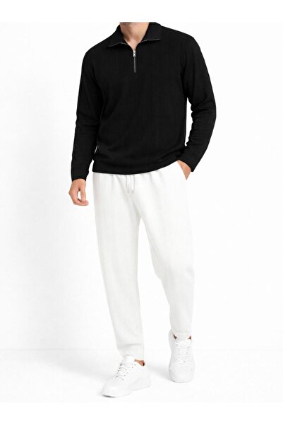 WENMİNG Men's Regular Fit Winter Ottoman Fabric Top and Bottom Set