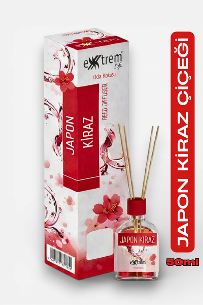 EXXTREM Japon Kiraz Çiçeği Aromalı Bambu Çubuklu Oda Kokusu - Doğal Esanslı &...