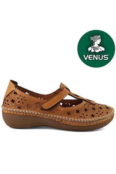 Venüs Vingii Genuine Leather Women's Ballet Shoes Taba