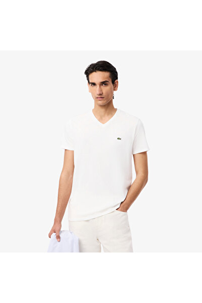 Lacoste Lightweight Cotton Pima V Neck T-shirt - TH6710-00-001