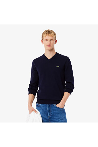 Lacoste Monochrome Cotton V-neck Sweater - AH1951-00-166