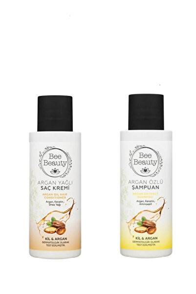Bee Beauty شامبو بخلاصة الأرغان بحجم السفر 100 مل وبلسم بخلاصة الأرغان 100 مل