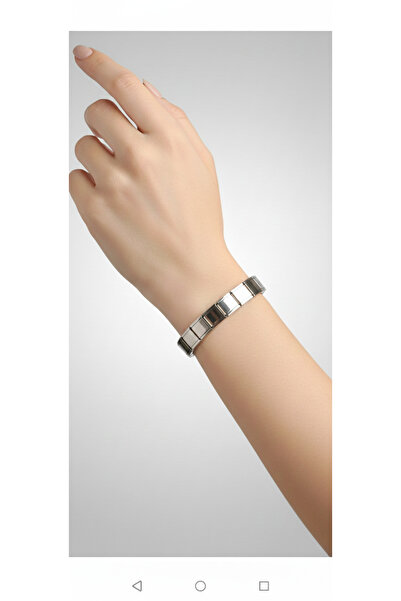 Rua Jewelry سوار ستيل إيطالي ساحر 18 سم 9 ملم لون فضي |   لا يسود التعتيم، لل...