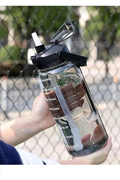 AYÇÖZ Günlük Spor,yürüyüş,ofis Suluk Motivasyon Su Matarası 2 Litre