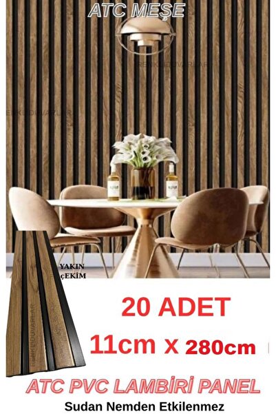 Renkli Duvarlar 20 Adet 11cmx290cm Koli Bazında Meşe PVC Lambiri Ev Ofis Deko...