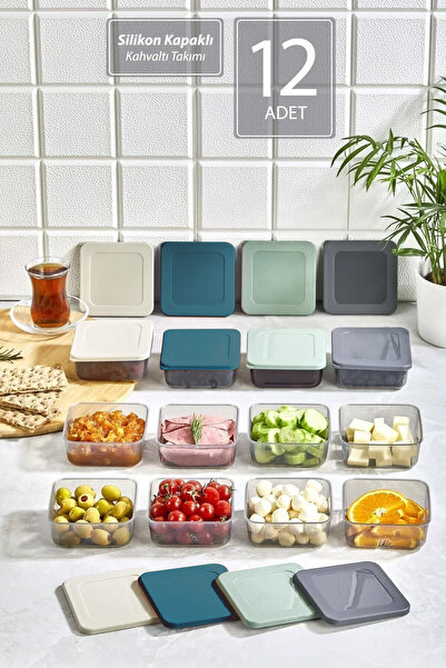 Sunplast 12-Piece Square Breakfast Set - Food Food Picnic Storage Container w...