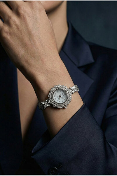 Hertaş 925 Ayar Gümüş Rodyum Kaplı Zirkon Taşlı Kadın Saat 18 cm 92796