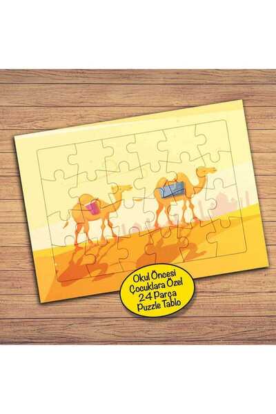 Genel Markalar Çölde Yürüyen İki Deve 24 Parça Çocuklara Özel Yapboz Tablo-11092