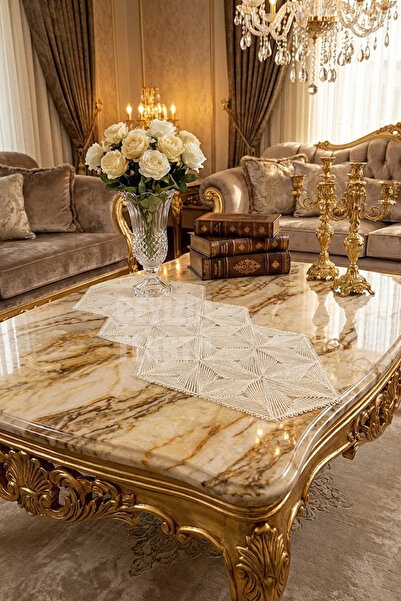 Çt Çeyizci Tekstil عداء فردي مزين بالدانتيل الفرنسي، عداء على الطاولة، مفرش ط...