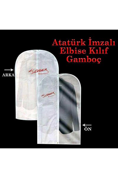 Asilmeydan Atatürk İmzalı - Beyaz - Elbise Kılıf Gamboç - Gardrop Düzenleyici