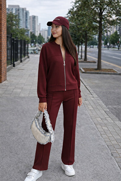 Gugus Set de îmbrăcăminte pentru femei din țesătură modală, cu fermoar, cu pi...