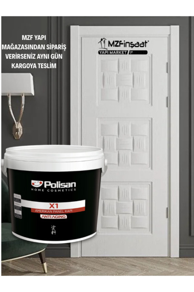 Polisan X1 Amerikan Panel Kapı Boyası Beyaz Ipeksi Mat Son Kat Boya 0,75l