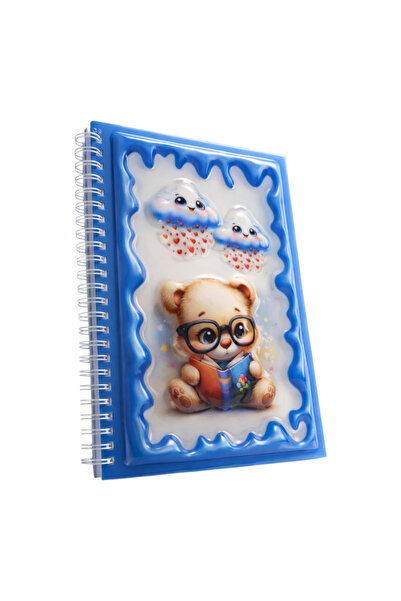 OMATEK SMART TECHNOLOGIES دفتر ملاحظات حلزوني ثلاثي الأبعاد على شكل دب يقرأ ك...