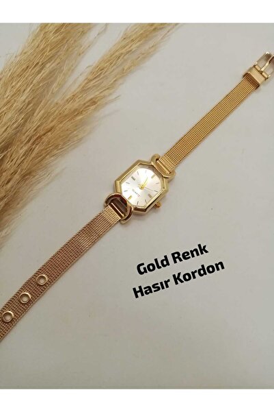 mylove Retro Design - Rectangular Mini Model - Gold Case - Women's Wristwatch