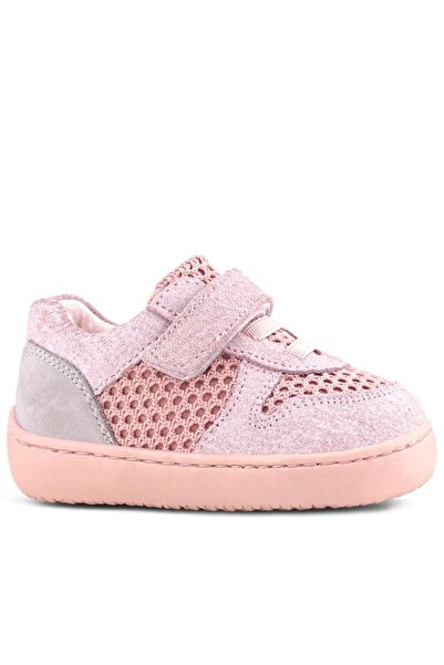 Rakerplus Bob Genuine Leather Powder Gray Barefoot Velcro Elastic Baby Sneake...