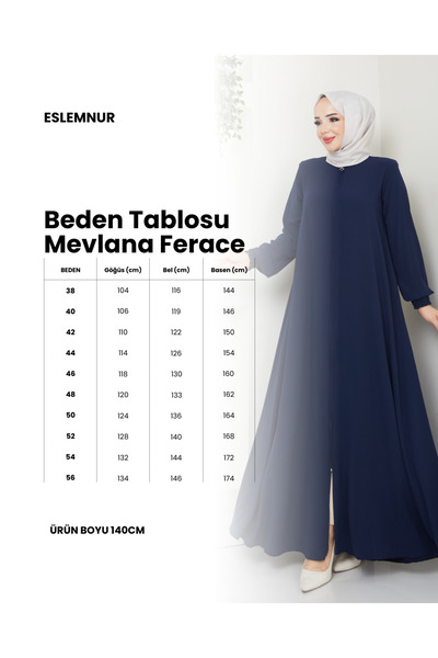 MODA Ferace cu mâneci Mevlana pentru pelerina de pelerinaj și Umrah, cusute pe tiv