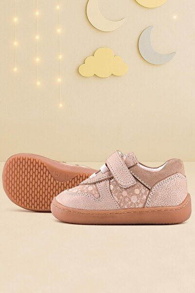 Rakerplus Bob Genuine Leather Powder Glitter Barefoot Velcro Elastic Baby Sne...