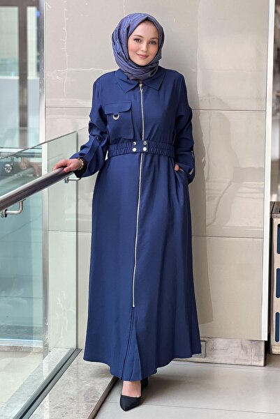 Nuss Zippered Dress with Pocket Detail and Belted Waist