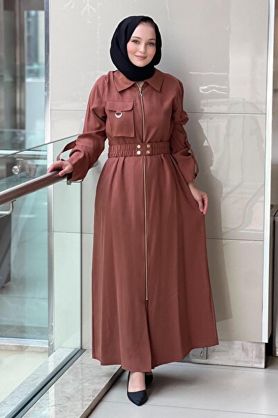 Nuss Zippered Dress with Pocket Detail and Belted Waist