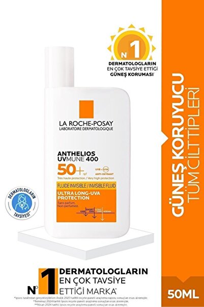 La Roche Posay أنثيليوس Uvmune 400 سائل غير مرئي بمعامل حماية 50 50 مل